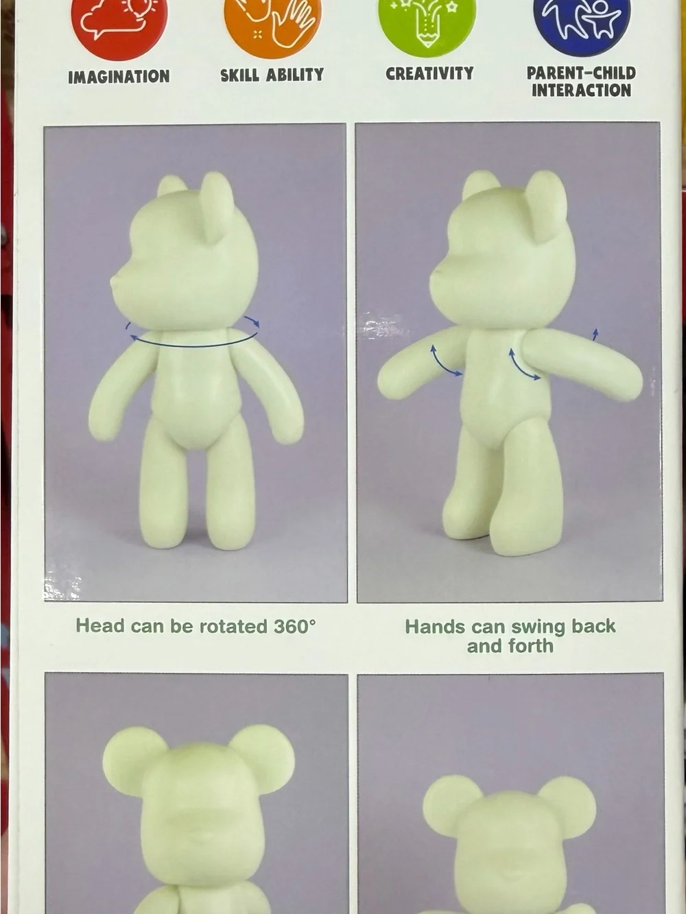 DIY Pouring Paint Bear Kit - Purple Marble Effect